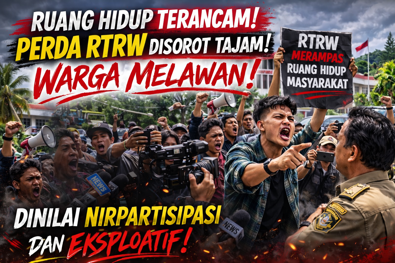 Aliansi masyarakat sipil saat menyuarakan aspirasi terkait kebijakan tata ruang.
