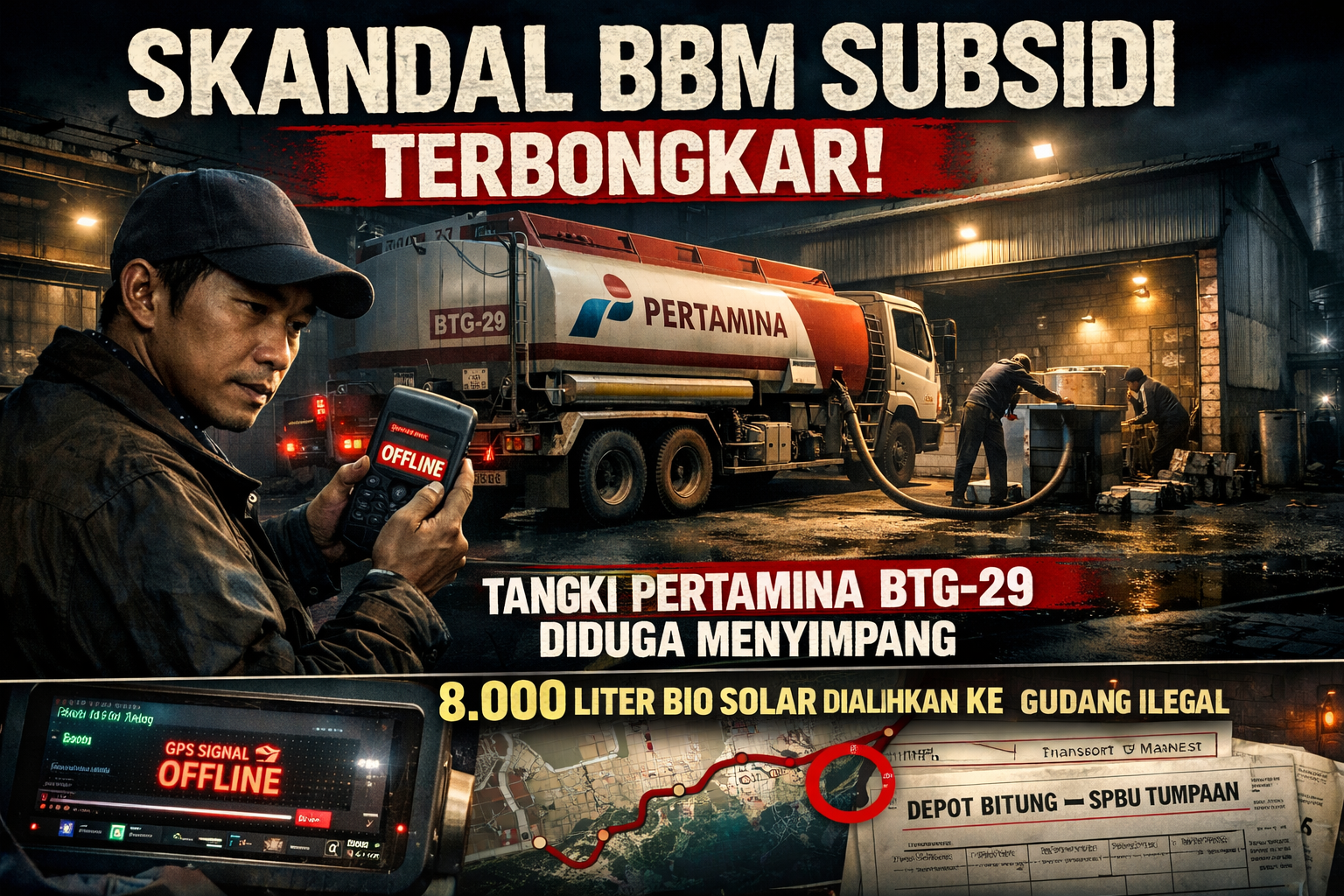 Ilustrasi Skandal BBM Subsidi Minahasa Utara Mobil Tangki Pertamina.