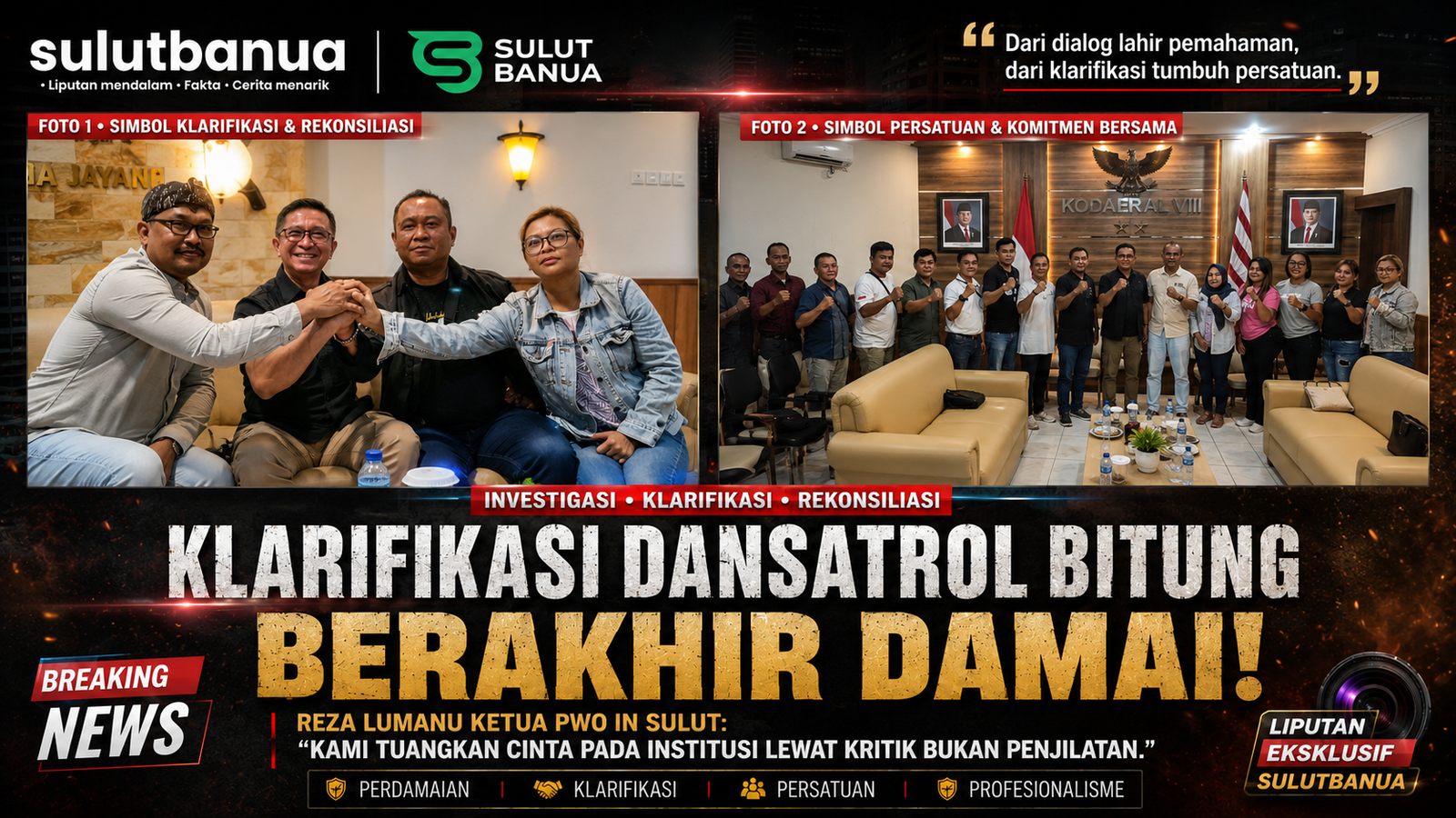 Klarifikasi dansatrol bitung bersama PWO IN SULUT dan Perwakilan masyarakat jawa