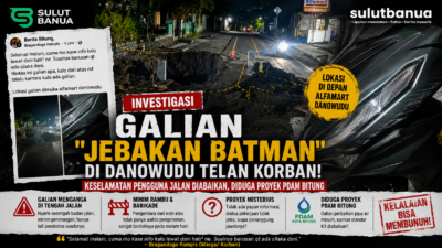 Galian “Jebakan Batman” di Danowudu Telan Korban: Keselamatan Pengguna Jalan Diabaikan, Diduga Proyek PDAM Bitung
