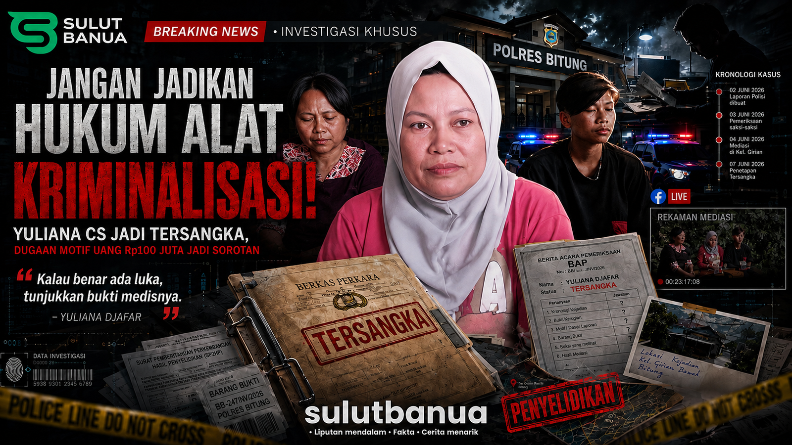 Ilustrasi penanganan kasus dugaan kriminalisasi Polres Bitung