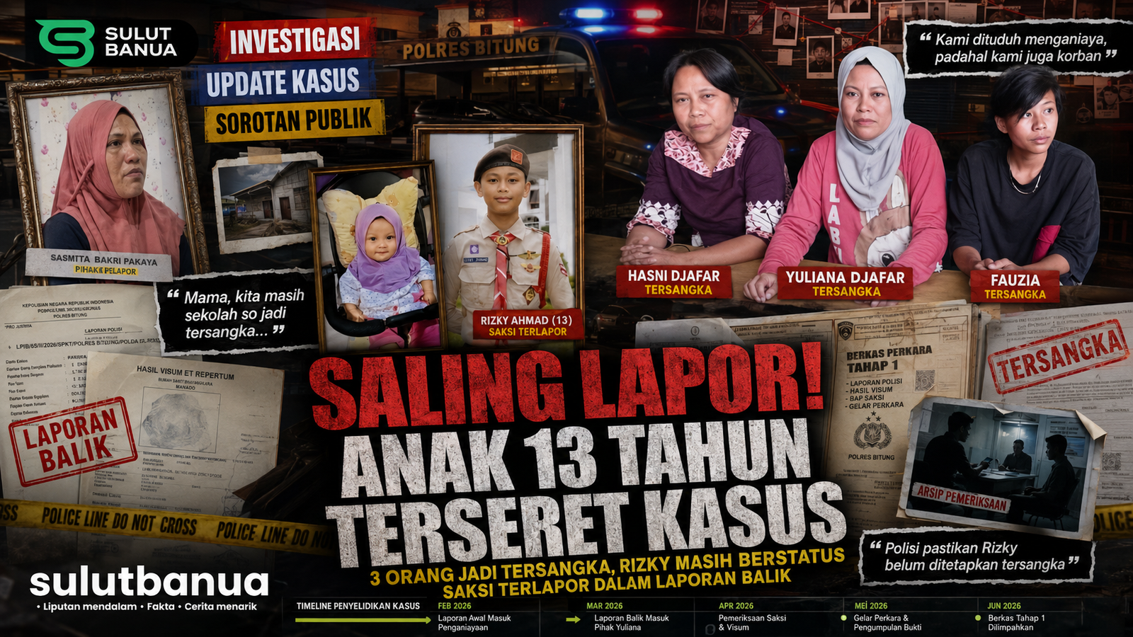 Proses hukum kasus penganiayaan di Bitung saling lapor